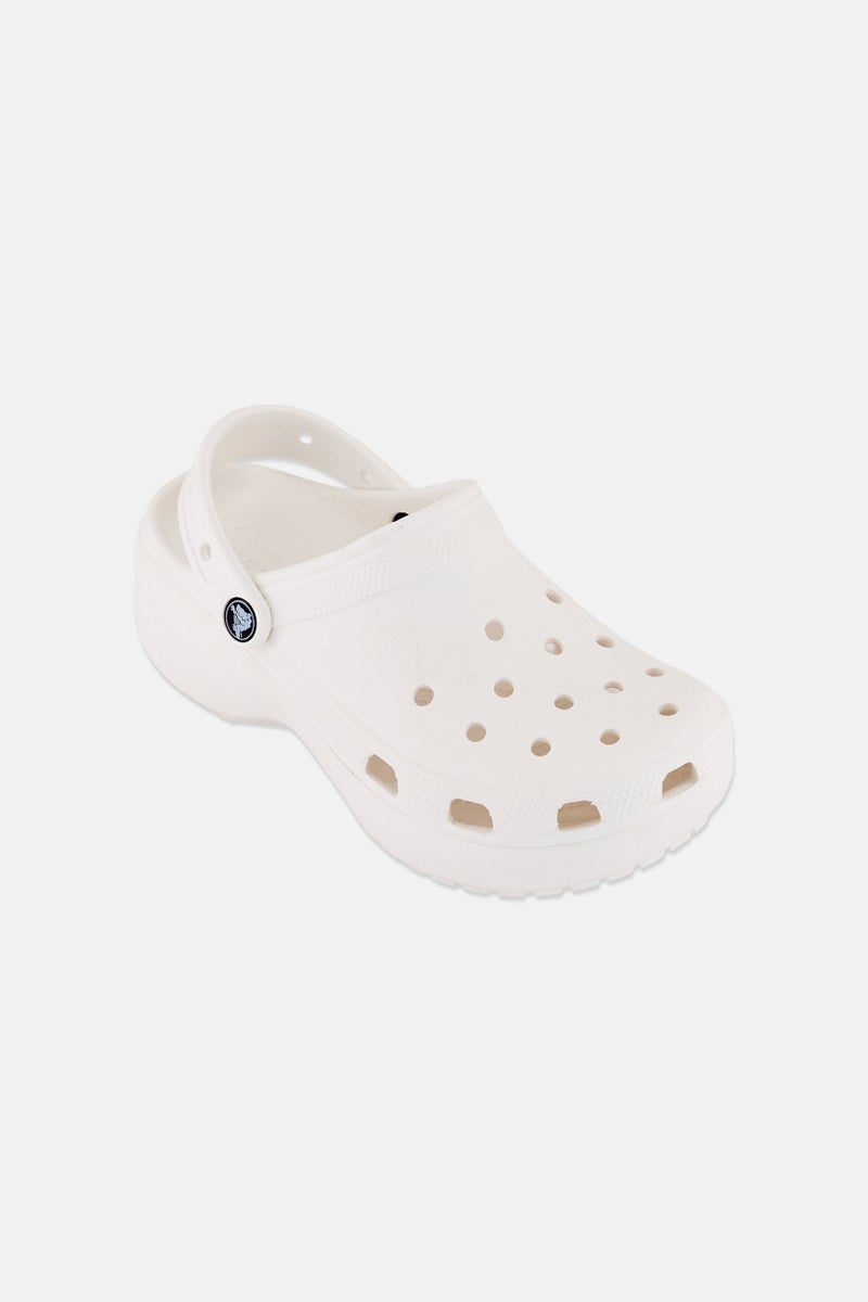 crocs Women Brand Logo Slingback Clogs, White - Image 1
